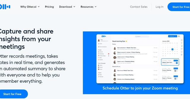 Otter AI - Automated meeting summaries to capture and share insights.
