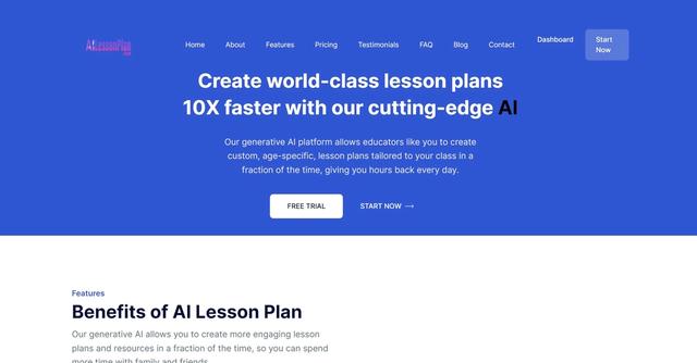 AI Lesson Plans - Create world-class lesson plans 10X faster with our cutting-edge AI