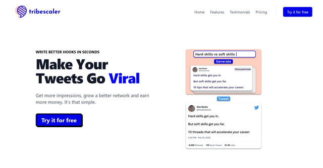 Tribescaler - Write better hooks in seconds