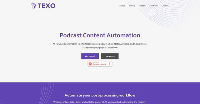 Texo - AI-Driven content automation for podcasters