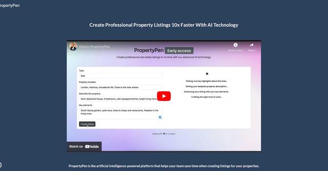 PropertyPen - PropertyPen is an AI-powered platform that revolutionizes the creation of real estate listings.