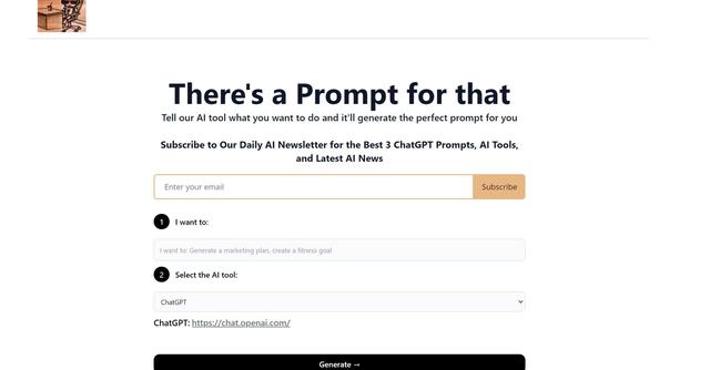 There's a Prompt for that - Generate perfect prompts for popular AI tools with ease.