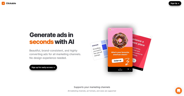 Clickable - Create stunning ads with no design experience.