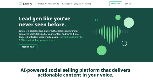 Lately - Lately is an all-in-one platform that empowers users to efficiently create, manage, and optimize their social media content and programs.