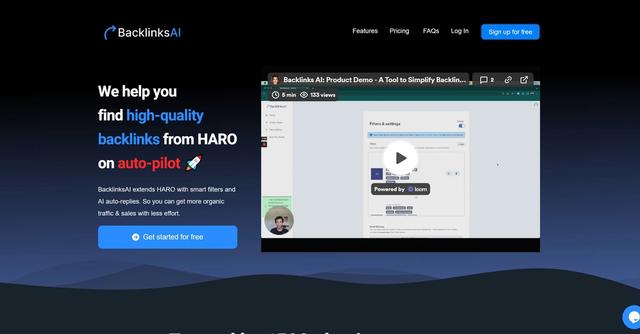 Backlinks AI - BacklinksAI is a free backlink building tool that leverages Artificial Intelligence (AI) to automate the process of creating high-quality backlinks.