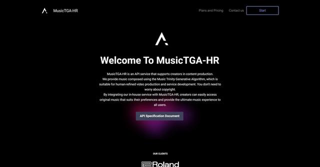 MusicTGA-HR - MusicTGA-HR is an API service that provides creators with original music compositions created using the Music Trinity Generative Algorithm.
