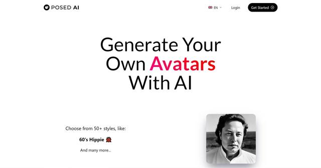 Posed AI - Posed AI is an AI-driven platform that allows users to generate personalized avatars from a wide range of styles.