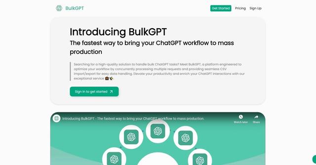 BulkGPT - Productivity boosted with simultaneous ChatGPT requests.
