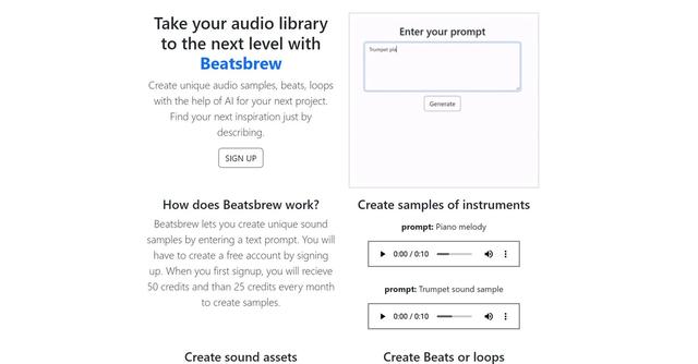Beatsbrew - Generated music samples without effort.
