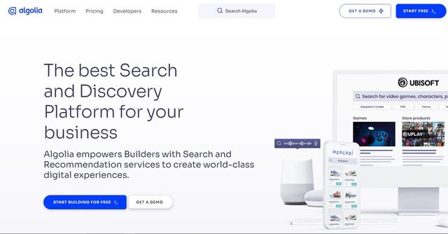 Algolia - Search & Recommendation services for world-class digital experiences.