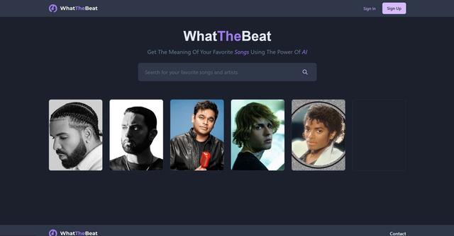 WhatTheBeat - Get The Meaning Of Your Favorite Songs Using The Power Of AI