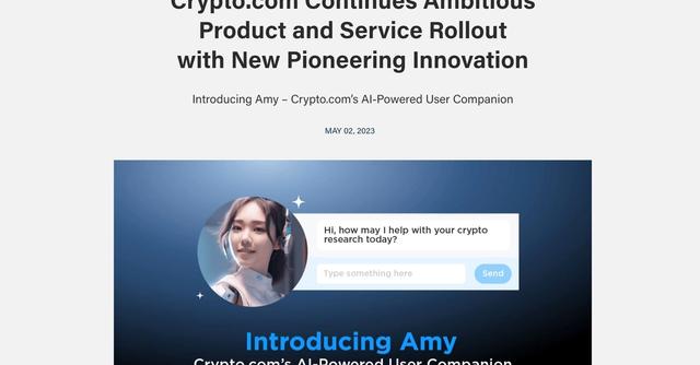 Amy by Crypto.com - Meet Amy, an AI companion that provides near real-time information on cryptocurrencies using advanced deep learning and data analysis.