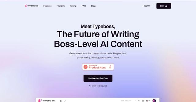 Typeboss - High-quality content generator.