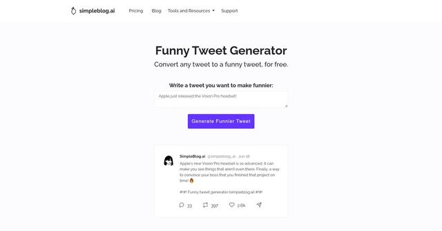 Funny Tweet Generator - Convert any tweet to a funny tweet, for free.