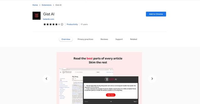 Gist AI - Gist AI is a game-changing Chrome extension designed to simplify the process of extracting key information from lengthy articles