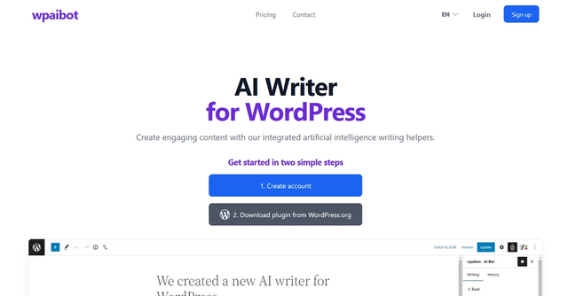 Wpaibot - Create content in WordPress quickly and efficiently