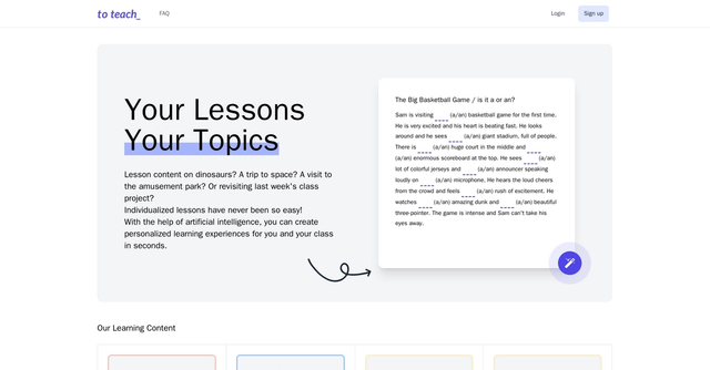 To Teach AI - Create personalized learning experiences for you and your class
