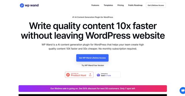 WP Wand - AI content generation plugin for WordPress that helps your team create high quality content 10X faster