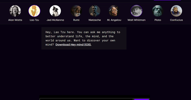 HeyMind - An app to chat with historical figures.