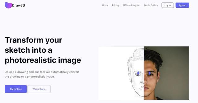 Draw3D - Convert Your Sketch into a Photorealistic Image with Ease