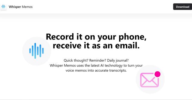 Whisper Memos - Record voice, get transcription emailed in minutes.