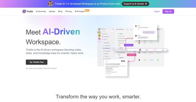 Trickle - Empower Your Workflow with AI-Driven Workspace