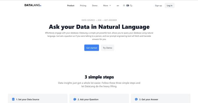 DataLang - Ask your Data in Natural Language