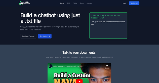 Mottle - Build a chatbot using just a .txt file