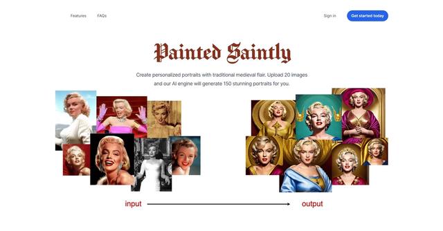 Painted Saintly - Generated personalized Saint-style portraits for users.