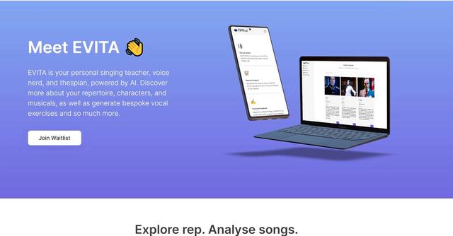 EVITA.ai - EVITA is your personal singing teacher, voice nerd, and thespian, powered by AI
