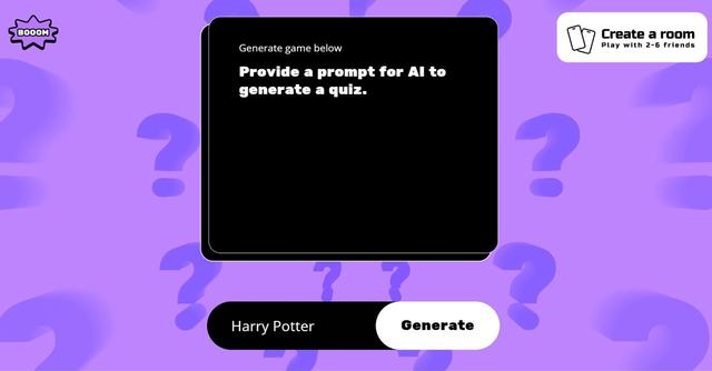 Booom.ai - Generate a trivia game using AI