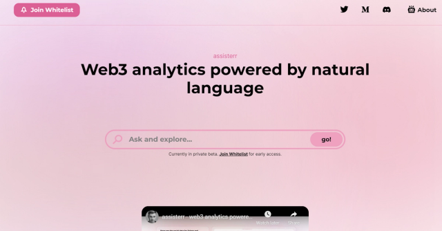 Assisterr - Web3 analytics powered by natural language