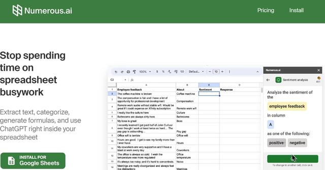 Numerous.ai - AI-powered spreadsheet tool for automation and efficiency.