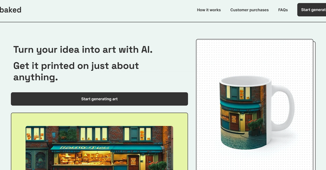 Baked AI - Create AI images and put them on custom products