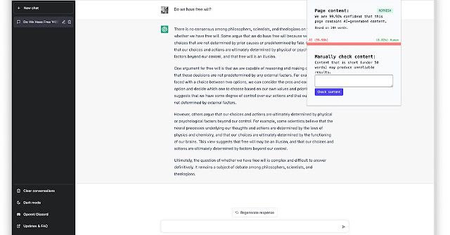 Detect GPT - Detect if webpage content is AI-generated