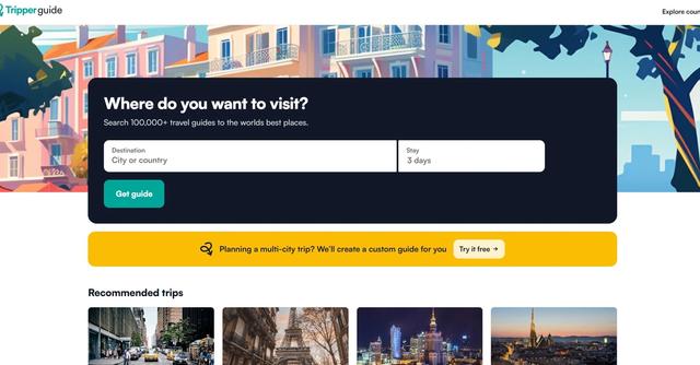 Tripper - Generate the perfect trip guides with AI for free.