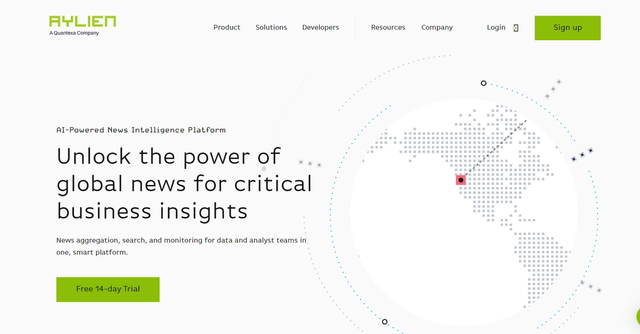 AYLIEN News - AYLIEN News API is a powerful tool that grants access to global news content and data through news aggregation, search, and monitoring.