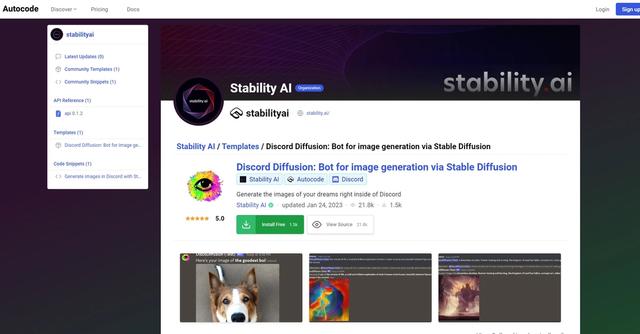 Discord-diffusion - Discord Diffusion by Stability AI is a customizable and easy-to-install Discord bot that allows users to generate images via Stable Diffusion on their Discord servers.