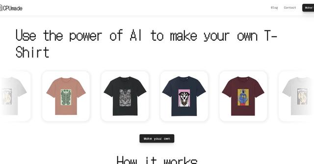 CPUmade - Use the power of AI to make your own T-Shirt