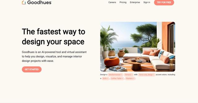 Goodhues.ai - AI-powered tool and virtual assistant for easy interior design project management.