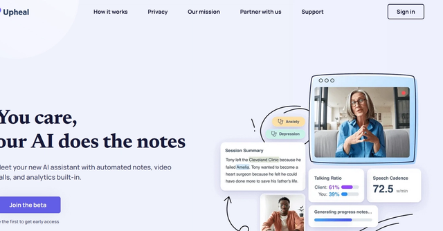 Upheal - AI assistant for mental health professionals