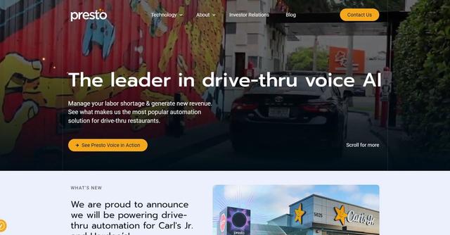Presto - Presto is an AI-driven automation tool designed specifically for drive-thru restaurants.