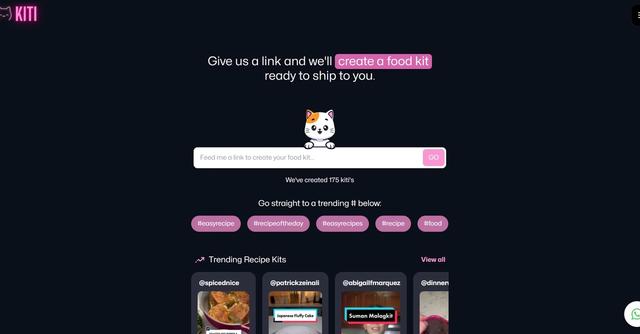 KITI AI - AI-powered solution that converts online recipes into pre-portioned ingredient kits for convenient cooking.