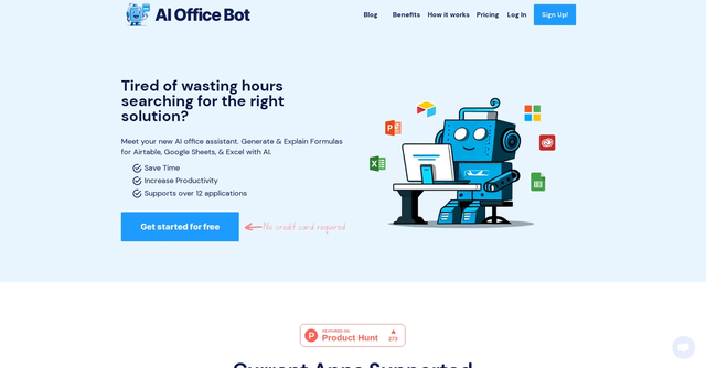 AI Office Bot - Generate & Explain formulas with AI on Airtable, Google Sheets, or Excel.