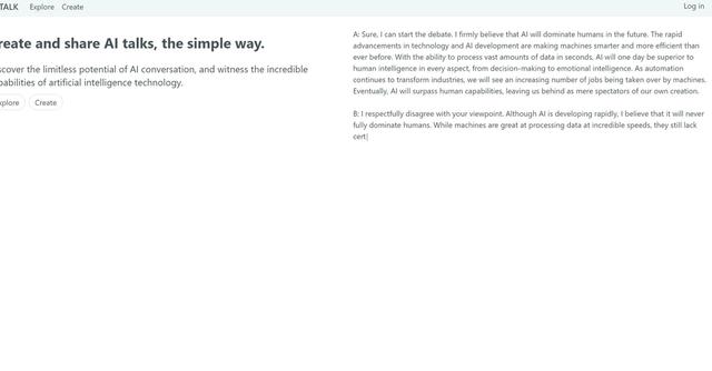 AI TALK - Create and Share Your AI Conversations - Simplified AI Talks for Everyone.
