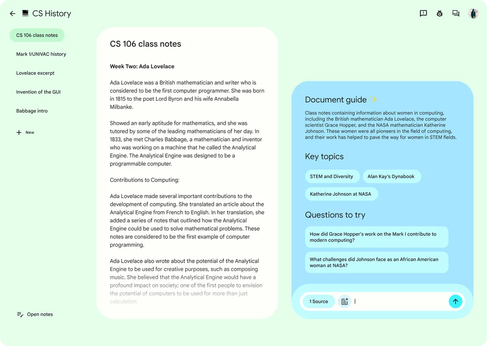 NotebookLM：An AI-first notebook,  designed to help you gain insights faster.