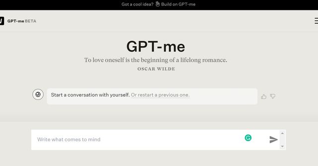 GPT-Me - AI that gets smarter the more you talk to it and it gives you insights about yourself