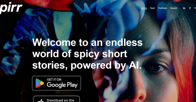 Pirr - Welcome to an endless world of spicy short stories, powered by AI.