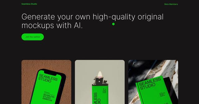 Seamless Studio - Generating high-quality mockups for custom requirements.