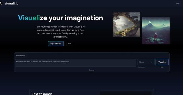 Visuali - Visuali is an AI image generation platform that allows users to effortlessly create captivating visuals without any coding or installation.